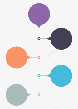彩色气球竖向时间轴装饰图案素材