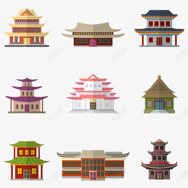 彩色建筑集合png免抠素材_88icon https://88icon.com 古代铺子 古典 古建筑 大楼 建筑 彩色