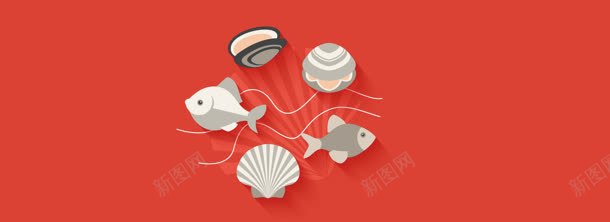 美食扁平海鲜鱼贝壳几何背景bannerjpg设计背景_88icon https://88icon.com banner 几何 扁平 美食 背景 贝壳 鱼