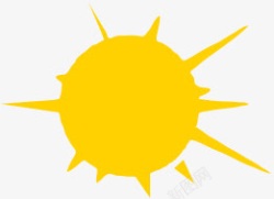 黄色放射太阳形状卡通效果图标图标