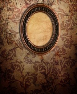 木底纹墙壁上的欧式复古相框高清图片