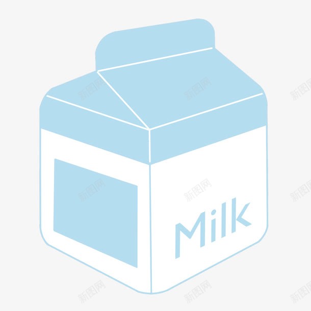 牛奶png免抠素材_88icon https://88icon.com 卡通 可爱 少女 屋顶盒 牛奶 盒装 蓝色