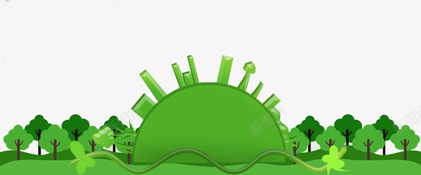 卡通购物元素环保绿色背景图标图标
