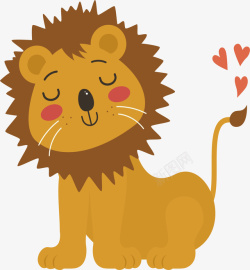 小刺猬手绘卡通动物狮子元素矢量图高清图片