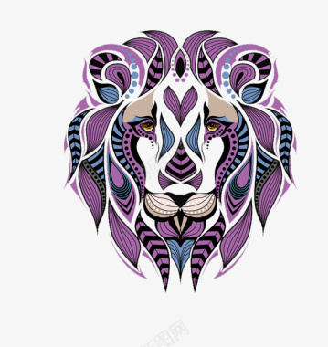 欧美T恤印花动物狮子胸前印花图案图标图标