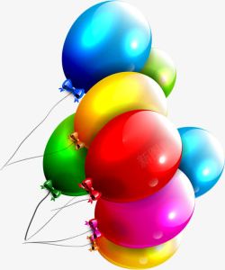中秋节手绘彩色气球素材