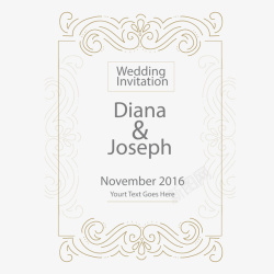 婚礼卡片设计精美装饰婚礼请柬高清图片