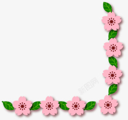粉色春季桃花框架素材