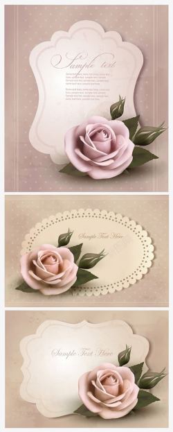 玫瑰花结婚邀请卡模板素材