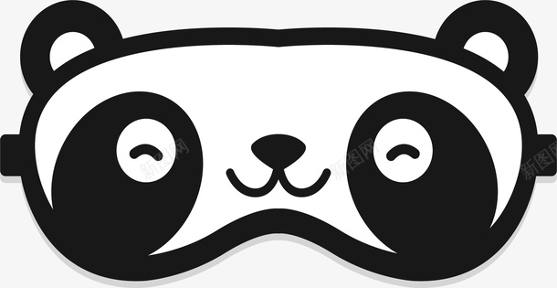 卡通熊猫睡觉眼罩图标图标
