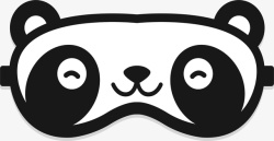 矢量睡眠眼罩卡通熊猫睡觉眼罩图标高清图片