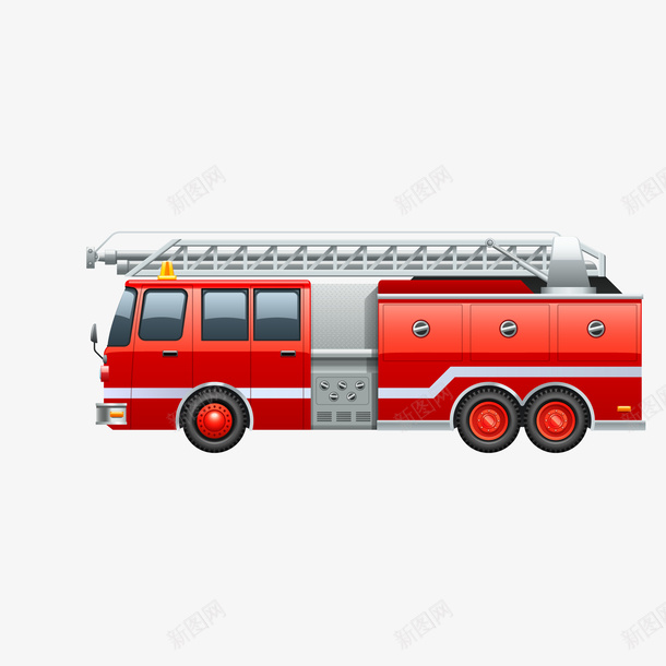 红色的消防车png免抠素材_88icon https://88icon.com 全国消防日 卡通 消防车 红色 车辆设计