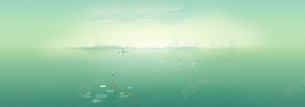 治愈系湖畔banner背景jpg设计背景_88icon https://88icon.com 台历 小清新 简约 荷花 设计