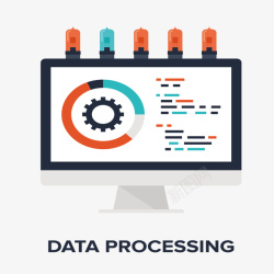 职业化电脑数据专业化信息处理矢量图高清图片