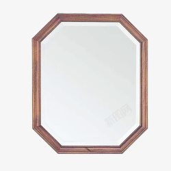 矢量几何镜子复古木质边框镜子高清图片