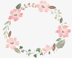 草花环背景粉色美丽春季自然花环高清图片