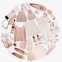 闺蜜粉色裙子粉色系衣服饰品高清图片