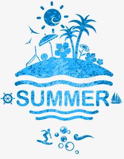 划船船卡通手绘夏天高清图片