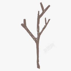 树干树枝简单日系卡通素材