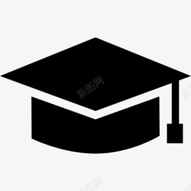 研究毕业学生的黑帽图标图标