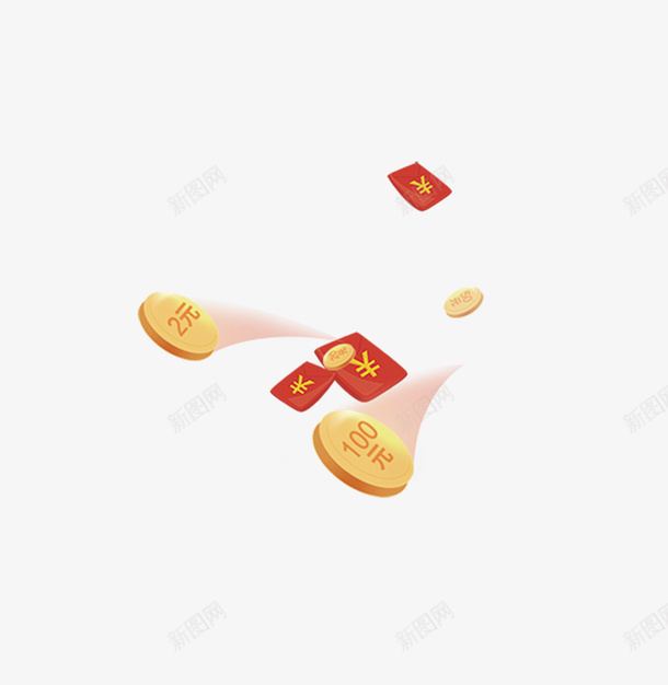 乱飞的金币与红包png免抠素材_88icon https://88icon.com 乱飞 新年红包 红包 装饰 金币 钱币 飞出 飞舞