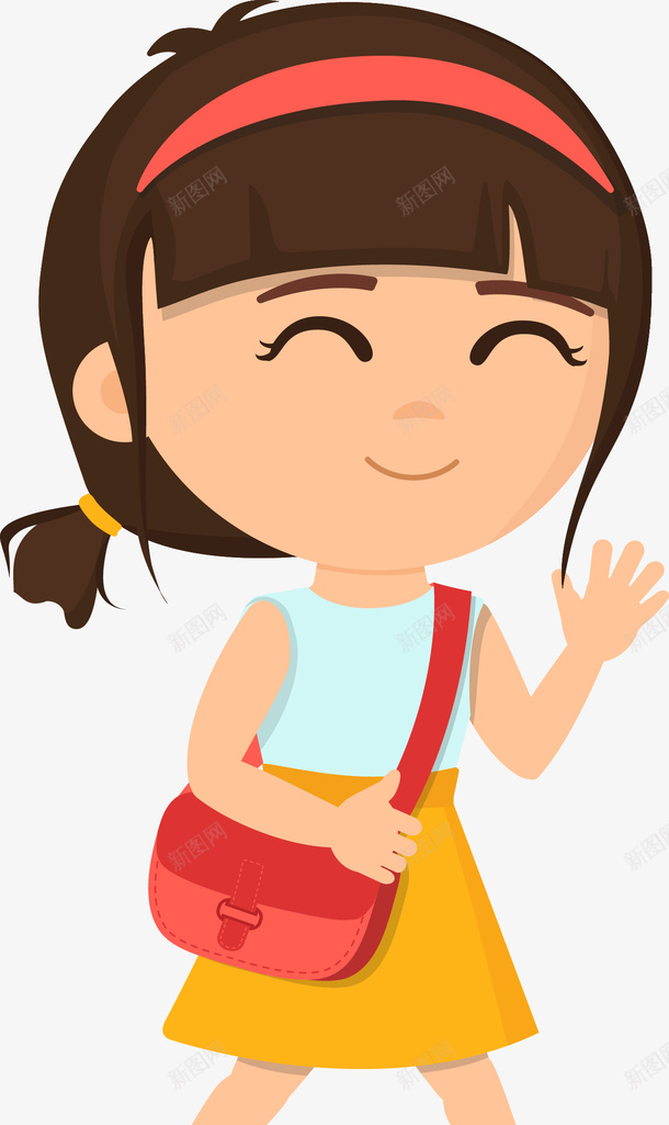微笑的小女孩png免抠素材_88icon https://88icon.com 书包 儿童 卡通学生 图案 女孩 学生 孩子 小学生 微笑 矢量小学生