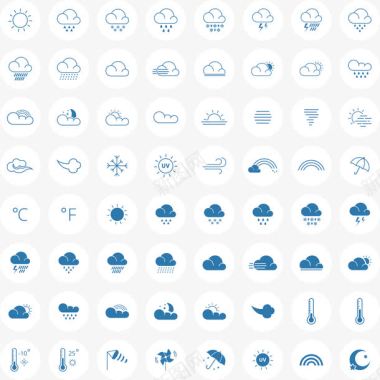 枣图线型天气标志标icon图标图标