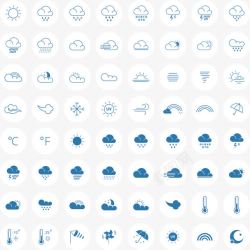 天气的标志线型天气标志标icon图标高清图片
