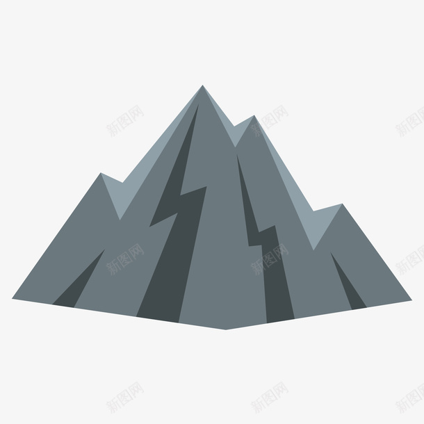 灰色几何山峰元素矢量图ai免抠素材_88icon https://88icon.com 三角形 几何 山峰 山峰矢量 扁平化 灰色 矢量图 裂缝 风景