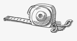 标注手绘设计手绘线条卷尺图标高清图片