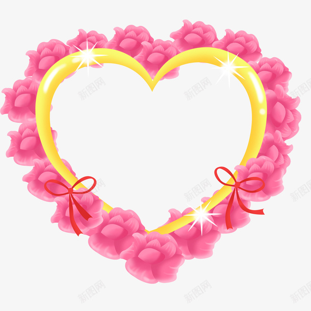 粉红色心形花纹边框png免抠素材_88icon https://88icon.com 心形 粉红色 花纹 边框