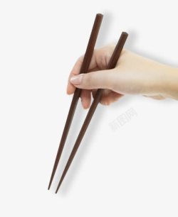 拿着筷子的手素材