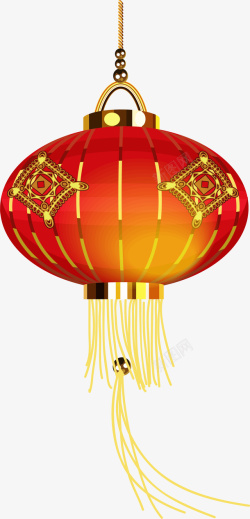 红色中国风春节灯笼素材