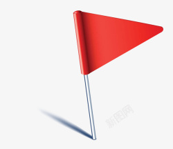 手绘红色简单装饰三角红旗图素材