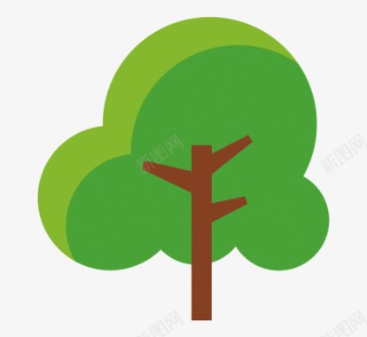 绿色PNG卡通茂密的小树图标图标
