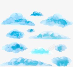 水彩云彩水彩手绘云彩高清图片