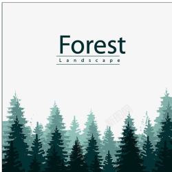 松树森林森林剪影背景高清图片