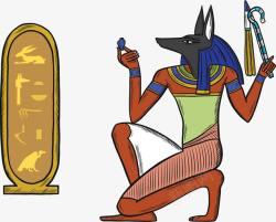 古埃及文化人物图腾矢量图素材