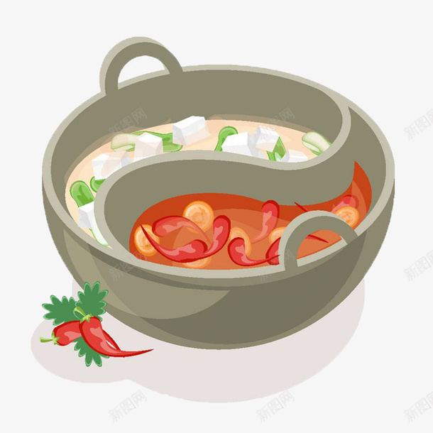 川味火锅png免抠素材_88icon https://88icon.com 中华美食 川味火锅 川渝 清汤 美味 鸳鸯锅 麻辣