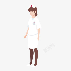 白色衣服女护士矢量图素材