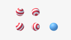 红白相间红白相间立体质感球体高清图片