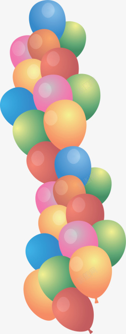 儿童节大串多彩气球素材