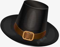 经典复古爵士帽黑色小礼帽高清图片