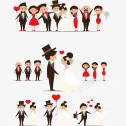 中式婚礼迎宾牌卡通人物高清图片