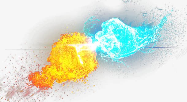 水与火的力量抗衡png免抠素材_88icon https://88icon.com pk 力量的抗衡 对抗 强者之战 拳头 橙色的火 蓝色的水