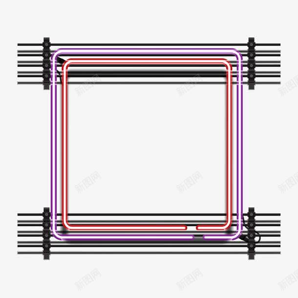 霓虹框灯招牌png免抠素材_88icon https://88icon.com 创意 发光 夜晚 招牌 框框 灯管 紫色 红色 设备 霓虹框灯 霓虹灯