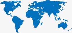 蓝色手绘世界地图素材