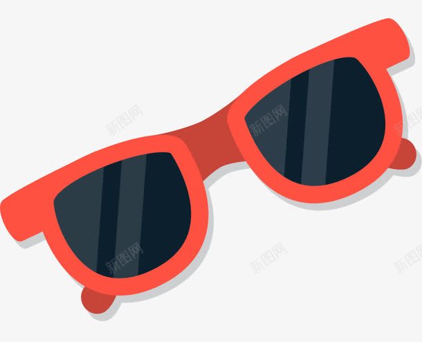 红色墨镜装饰图案png免抠素材_88icon https://88icon.com 免抠PNG 卡通 太阳眼镜 太阳镜 女式太阳镜 沙滩眼镜 红框墨镜