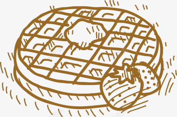 板栗饼干线性饼干装饰图标图标
