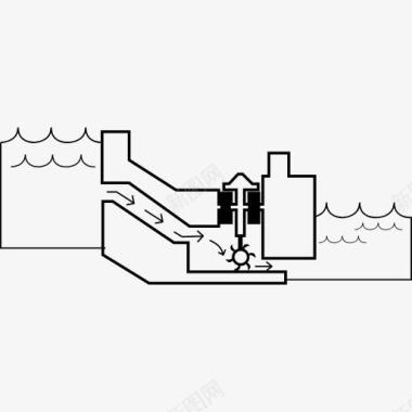 复古工具水电涡轮机图标图标